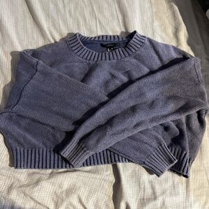 FOREVER21 Dark Purple Cropped Sweater XS